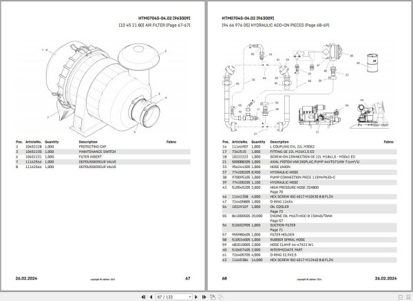 Liebherr Truck Mixer HTM0704S 04.02 963009 Operating Parts Manual Electrical Schematic 4