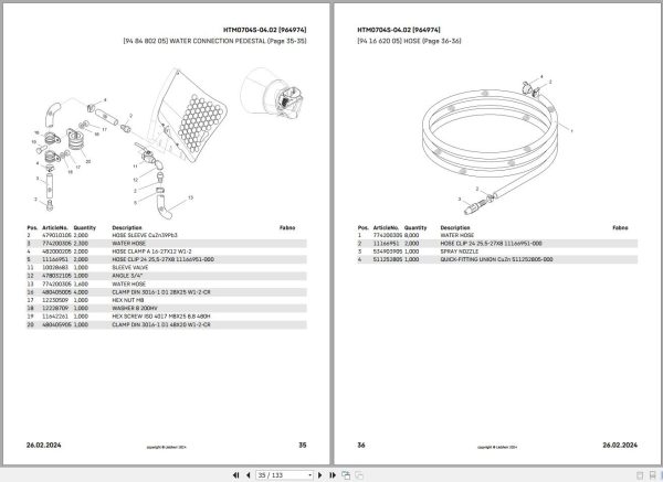 Liebherr Truck Mixer HTM0704S 04.02 964974 Operating Parts Manual Electrical Schematic 4