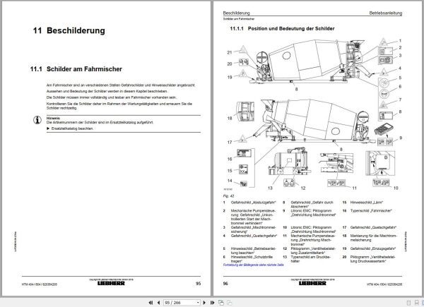 Liebherr Truck Mixer HTM0704S 04.02 964980 Operating Parts Manual Electrical Schematic 2