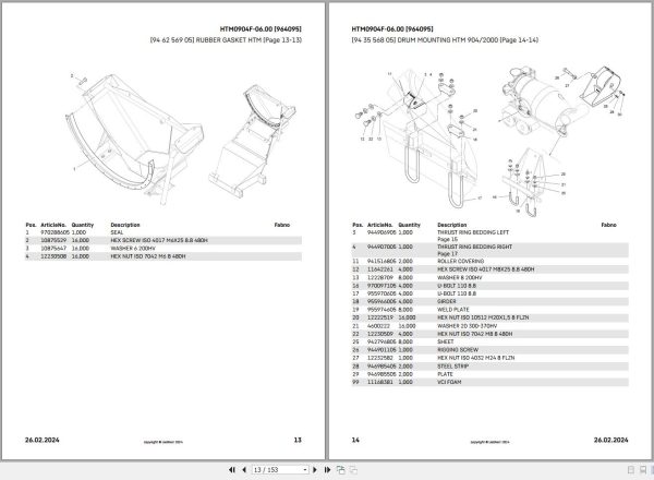 Liebherr Truck Mixer HTM0904F 06.00 964095 Operating Parts Manual 4