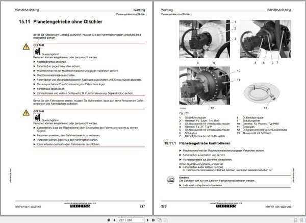 Liebherr Truck Mixer HTM704S 04.02 969523 Operating Parts Manual Electrical Schematic 2