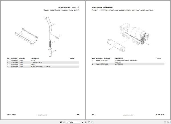 Liebherr Truck Mixer HTM704S 04.02 969523 Operating Parts Manual Electrical Schematic 4