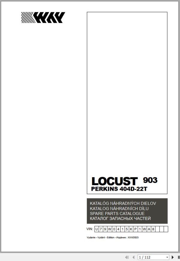 Locust Skid Steer L903 404D 22T Spare Parts Catalog 2023 1