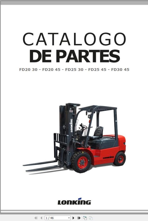 Lonking Forklift FD20 30 FD20 45 FD25 30 FD25 45 FD30 45 Operators Manual ES 1