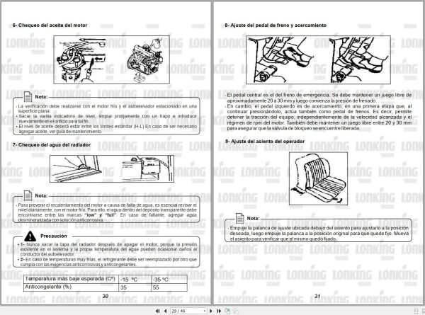 Lonking Forklift FD20 30 FD20 45 FD25 30 FD25 45 FD30 45 Operators Manual ES 2