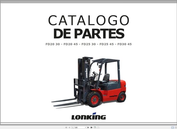Lonking Forklift FD20 30 FD20 45 FD25 30 FD25 45 FD30 45 Spare Parts Catalog ES 1