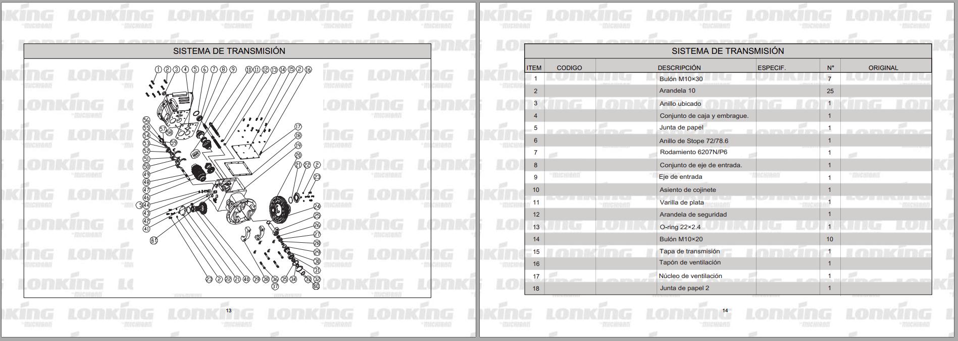 Lonking Forklift FD20 30 FD20 45 FD25 30 FD25 45 FD30 45 Spare Parts Catalog ES 2