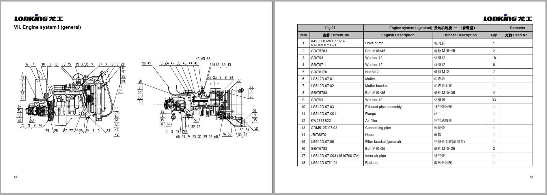 Lonking Roller CDM512D CDM514D Spare Parts Catalog EN 2