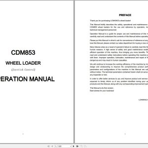 Lonking Wheel Loader CDM853 Operators Manual EN 1