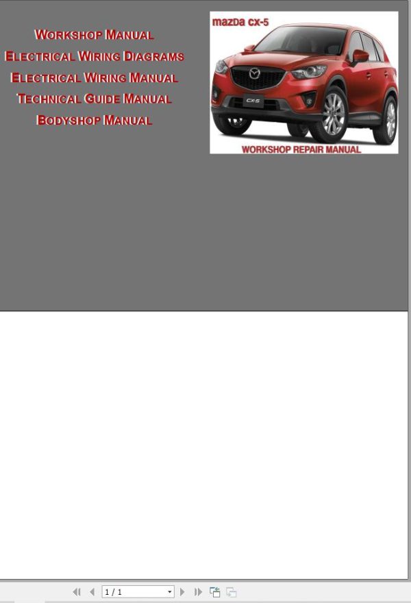 Mazda CX5 2011 2017 Workshop Manual 1