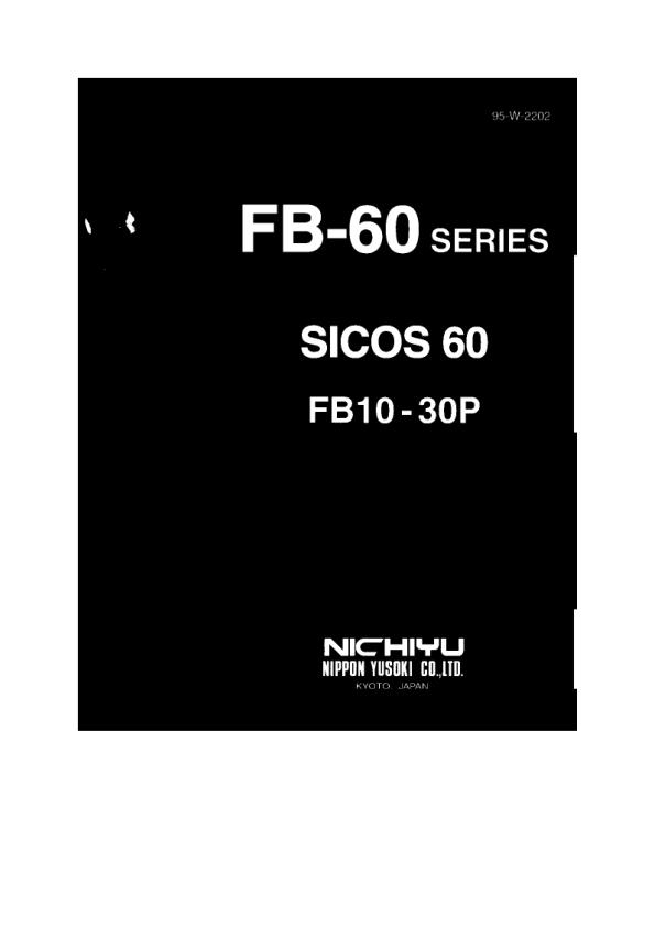 Nichiyu Forklift FB10P 60 to FB30P 60 Troubleshooting Manual 1