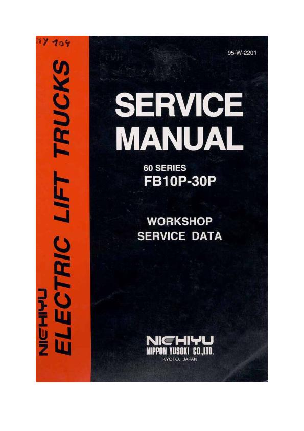 Nichiyu Forklift FB10P 60 to FB30P 60 Workshop Service Data 1