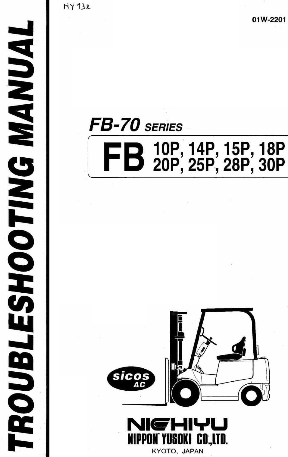 Nichiyu Forklift FB10P 70 to FB30P 70 Troubleshooting Manual 1