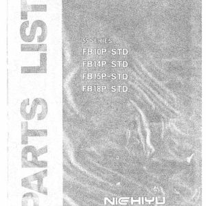 Nichiyu Forklift FB10P STD to FB18P STD Parts Manual 1