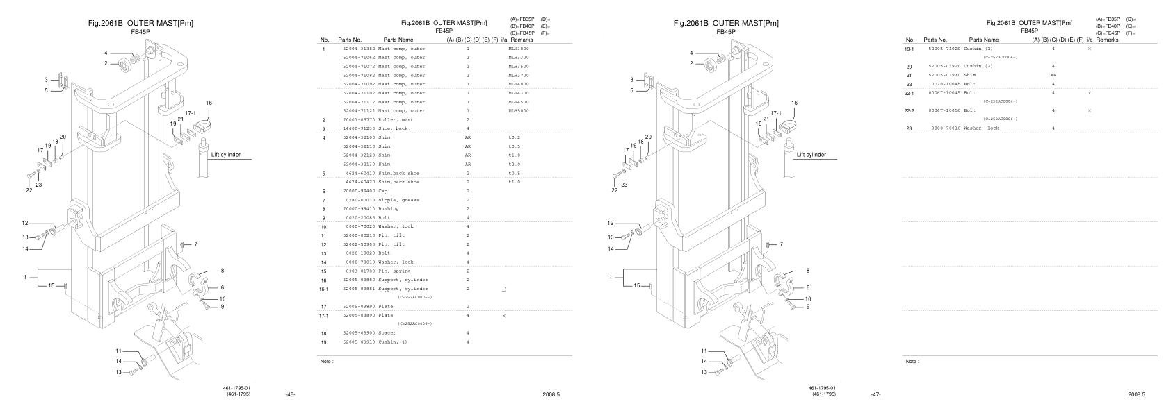 Nichiyu Forklift FB35P 70 Parts Manual 1