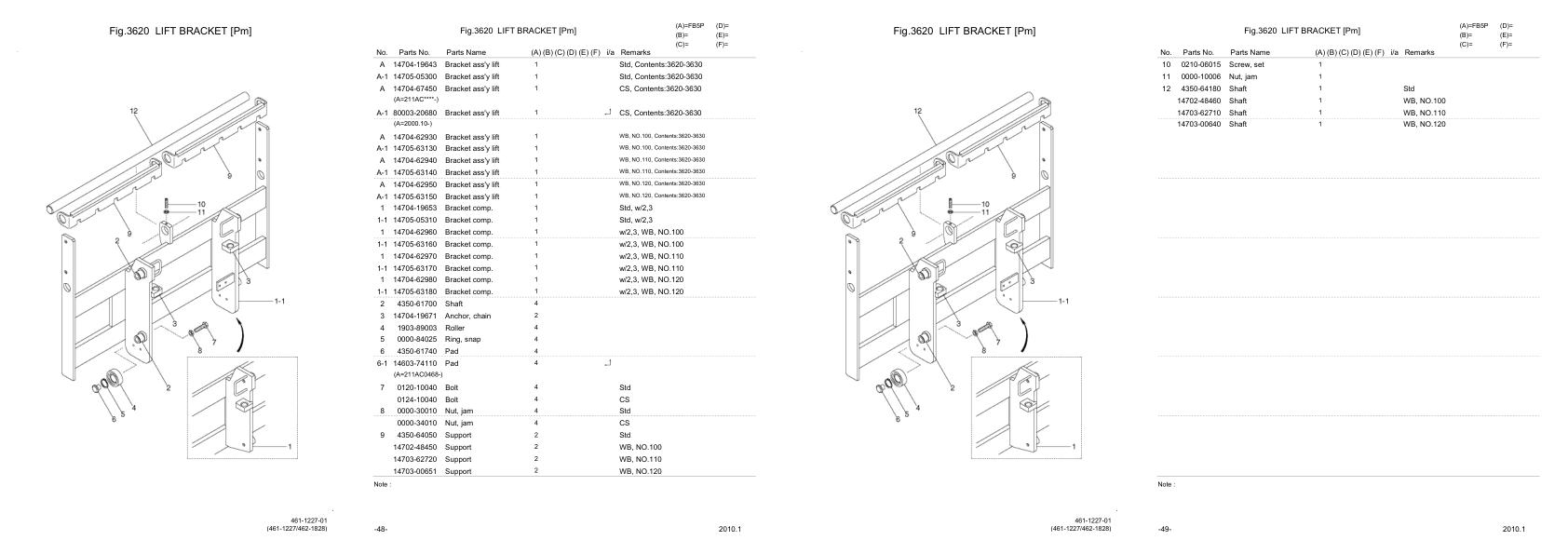 Nichiyu Forklift FB5P 50 Parts Manual 1