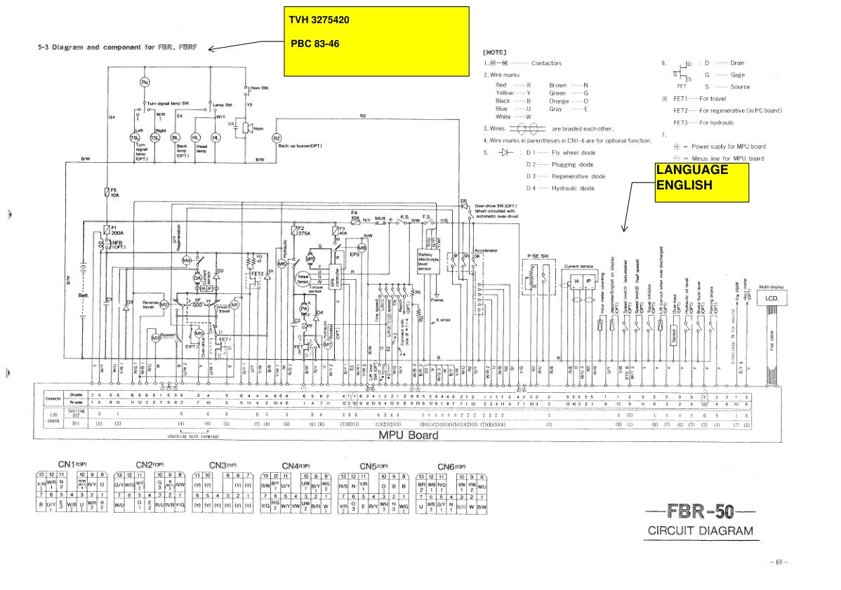 Nichiyu Forklift FBR 50 Circuit Diagram 1