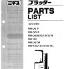 Nichiyu Forklift FBR9 60 to FBR18L 63 Parts Manual 1