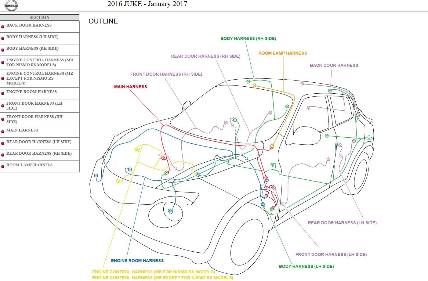 Nissan JUKE F15 2016 January 2017 Service Manual Wiring Diagrams 2