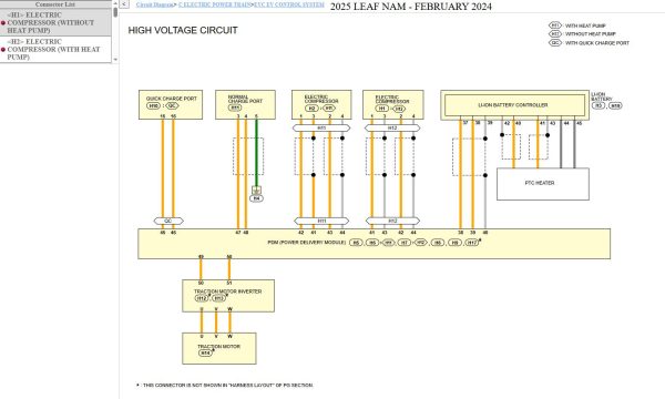 Nissan LEAF ZE1 Febuary 2024 2025 Service Manual Wiring Diagrams 3