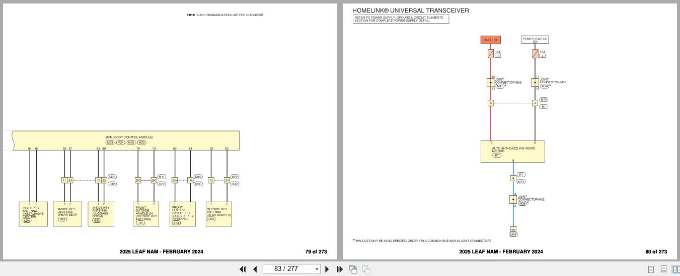 Nissan LEAF ZE1 Febuary 2024 2025 Wiring Diagrams 2