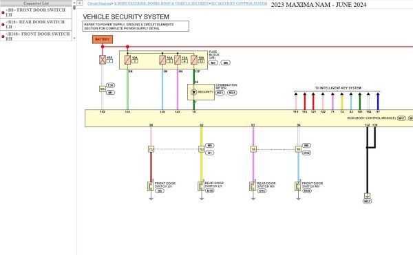 Nissan MAXIMA A36 2023 June 2024 Service Manual Wiring Diagrams 3