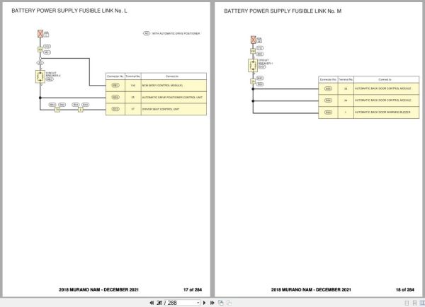 Nissan MURANO Z52 2018 December 2021 Wiring Diagrams 2
