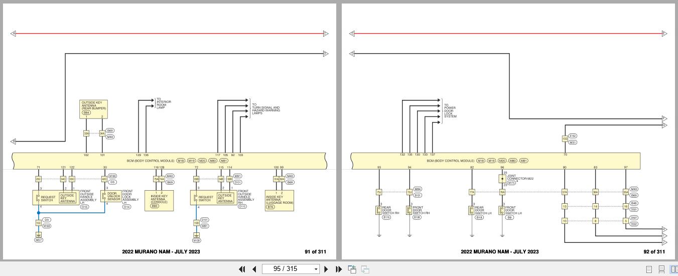 Nissan MURANO Z52 2022 July 2023 Wiring Diagrams 2