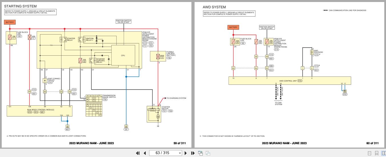 Nissan MURANO Z52 2023 Wiring Diagrams 2