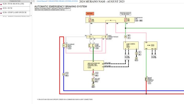Nissan MURANO Z52 August 2023 2024 Service Manual Wiring Diagrams 3