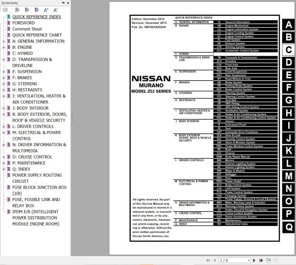 Nissan Murano Z52 2016 Workshop Manual 1