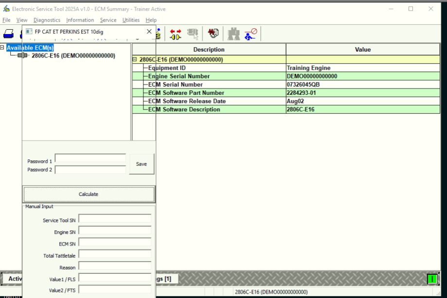 PERKINS EST 2025a Diagnostic Program Remote 5