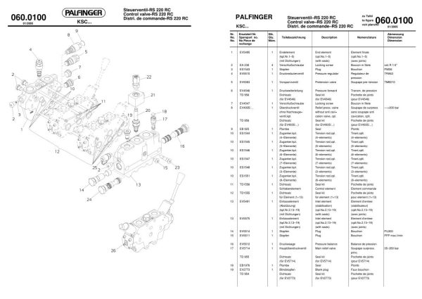 Palfinger Control Valve KSC Spare Parts Catalog 2003 2