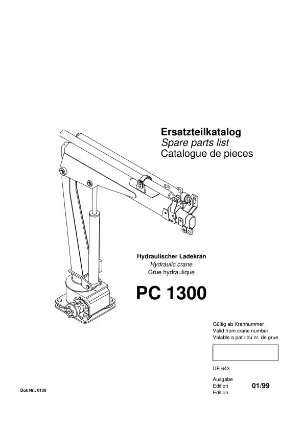 Palfinger Crane PC 1300 Spare Parts Catalog 1