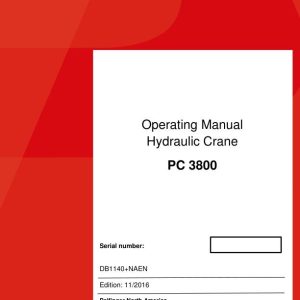 Palfinger Crane PC 3800 Operating Manual 1