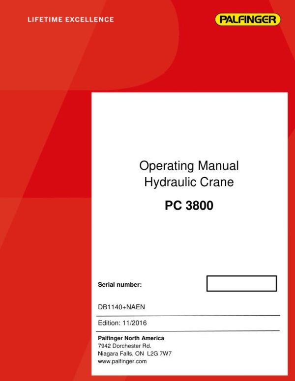 Palfinger Crane PC 3800 Operating Manual 1