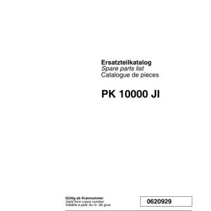 Palfinger Crane PK 10000 JI Spare Parts Catalog 1