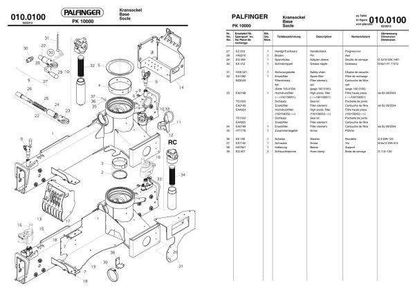 Palfinger Crane PK 10000 JI Spare Parts Catalog 2