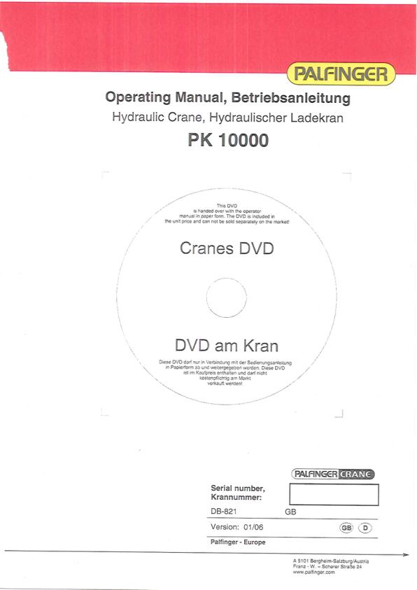 Palfinger Crane PK 10000 Operating Manual 1