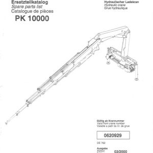 Palfinger Crane PK 10000 Spare Parts Catalog 1