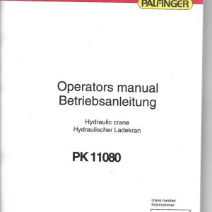 Palfinger Crane PK 11080 Operators Manual 1