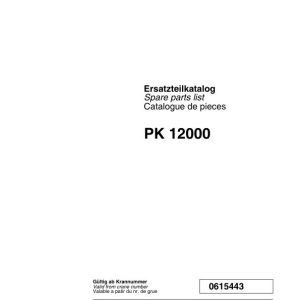 Palfinger Crane PK 12000 Spare Parts Catalog 1