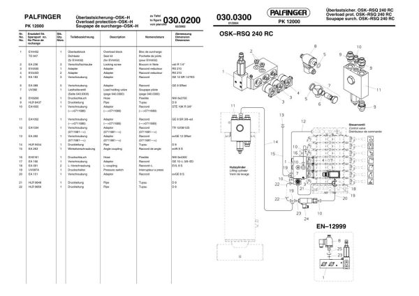 Palfinger Crane PK 12000 Spare Parts Catalog 2
