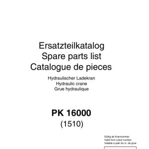 Palfinger Crane PK 16000 Spare Parts Catalog 1