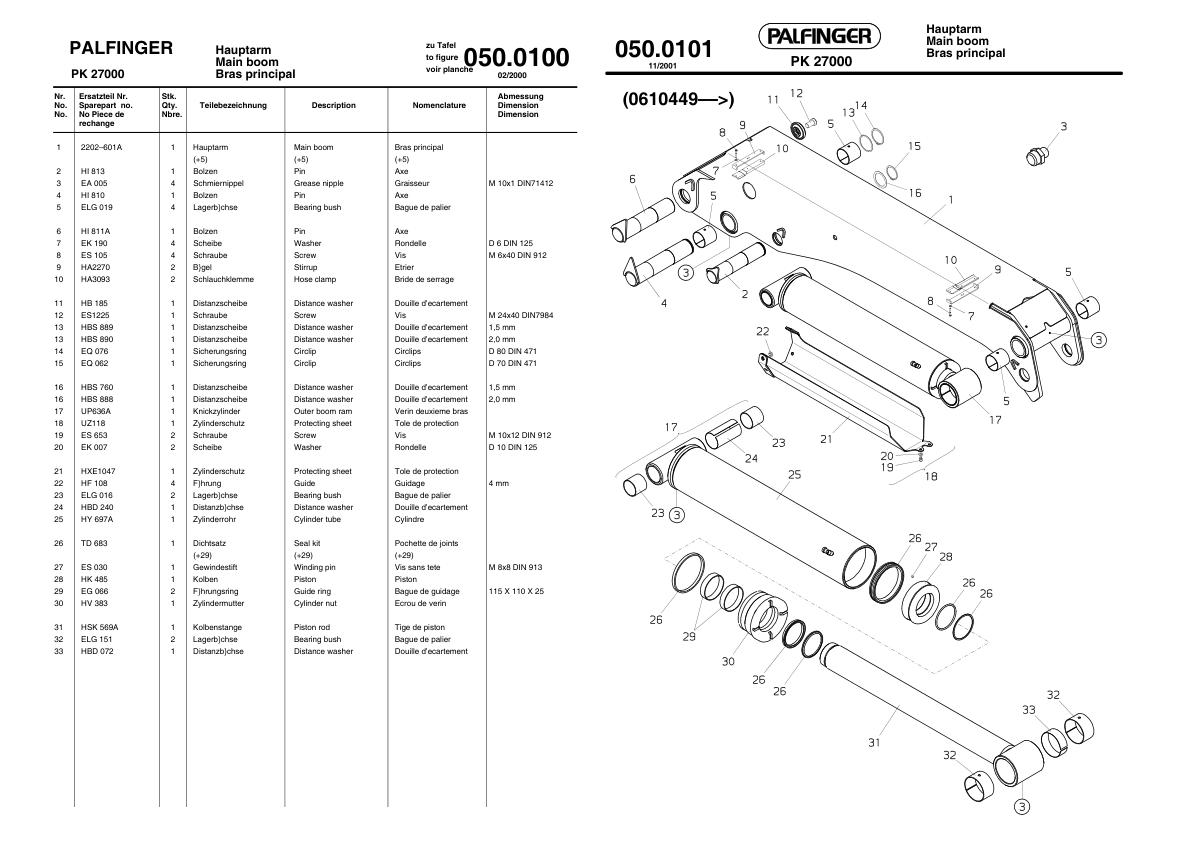 Palfinger Crane PK 27000 2514 Spare Parts Catalog
