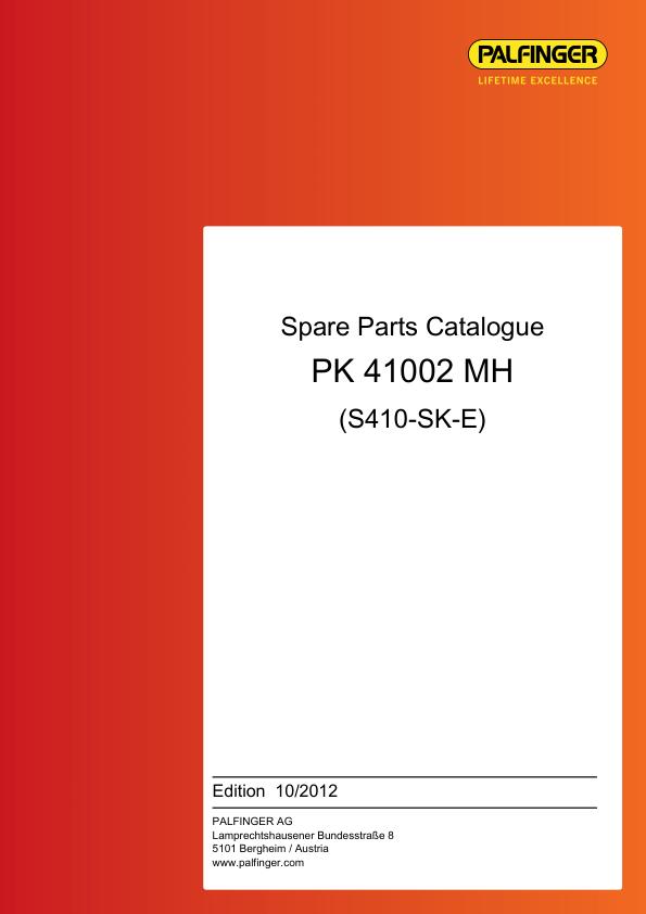Palfinger Crane PK 41002 MH S410 SK E Spare Parts Catalog 1