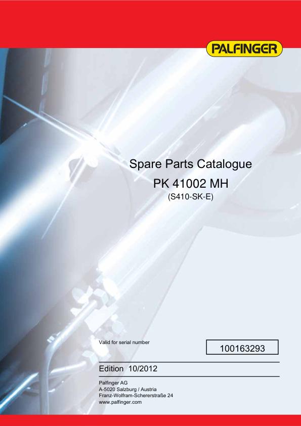 Palfinger Crane PK 41002 MH S410 SK E Spare Parts Catalog 100163293 1