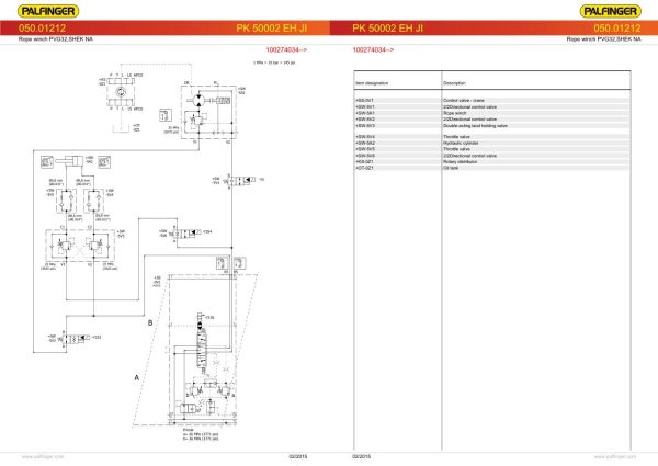 Palfinger Crane PK 50002 EH JI S411 SK D Hydraulic Diagram 2