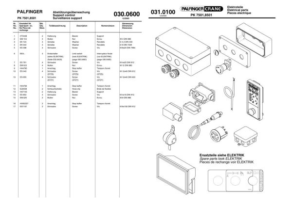 Palfinger Crane PK 7501 JI PK 8501 JI Spare Parts Catalog 2