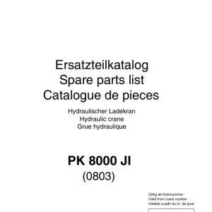 Palfinger Crane PK 8000 JI 0803 Spare Parts Catalog 1